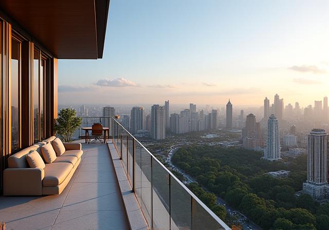 A sweeping view from the terrace of The Grand Presidential Suite.
